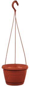 Závesný kvetináč  LOGATO s podmiskou plast 25x17 cm terakota