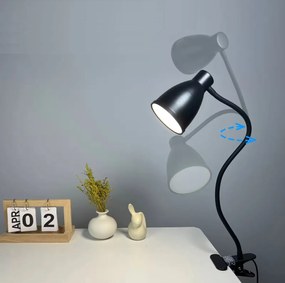 BERGE Andora LED stolná lampa s klipom 1xE27 čierna