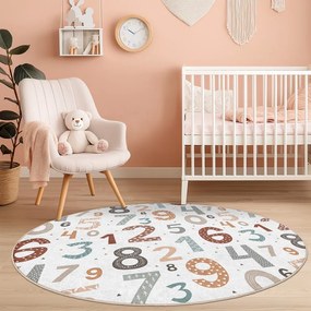 Prateľný detský hrací koberec ø100 cm Happy Numbers – Mila Home