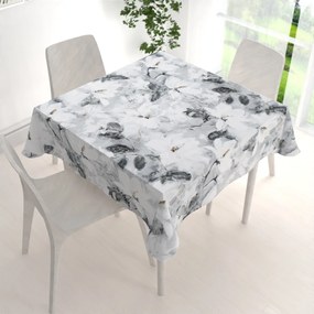 Biante Zamatový štvorcový obrus Tamara TMR-006 Designové kvety na sivom 40x40 cm