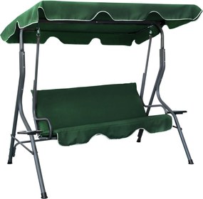 Garden Line ZÁHRADNÁ HOJDAČKA 170 x 110 x 153 CM TMAVO ZELENÁ BEZ OPIERKY NA NOHY. S DRŽIAKMI NA POHÁRE