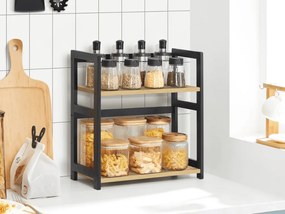 Polica na stôl NORDEKO 41x41 cm, čierna / dub artisan