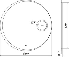 Mexen Ella, LED kúpeľňové zrkadlo s podsvietením a kozmetickým zrkadielkom 80x80 cm, 6000K, ochrana proti zahmlievaniu, 9811-080-080-611-00