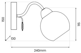 Nástenné bodové svietidlo CONNOR 1xE27/15W/230V lesklý chróm/šedá