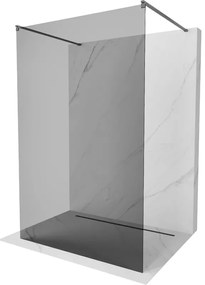 Mexen Kioto, sprchová zástena Walk-In 120 x 200 cm, 8mm šedé sklo, grafitový profil, 800-120-002-66-40