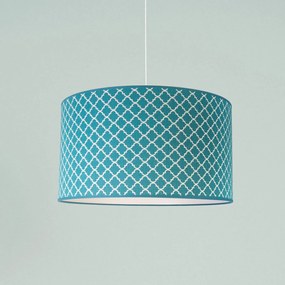 Závesná lampa Maroko, malý vzor, tyrkysová/biela