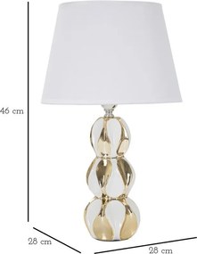 Biela/v zlatej farbe keramická stolová lampa s textilným tienidlom (výška 46 cm) Glam Balls – Mauro Ferretti