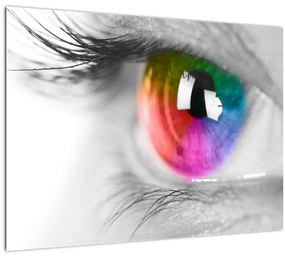 Sklenený obraz - Očná dúhovka (70x50 cm)