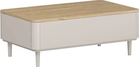 Kávový stolík Amilio 100 cm so zásuvkami na nožičkách - kasmír / olejovaný dub