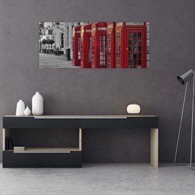 Obraz - Londýnske telefónne búdky (120x50 cm)
