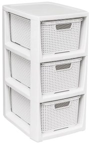 Ratanový úložný regál 3 x 7l