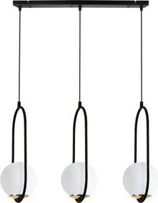 Závesné svietidlo Florence, 3x biele sklenené tienidlo, b/g, UI