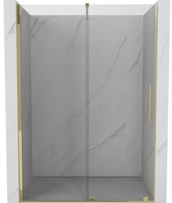 Mexen Velar posúvacie sprchové dvere 160 cm, Priehľadné, zlaté - 871-160-000-01-50