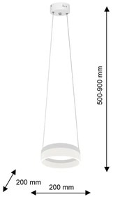LED Luster na lanku RING LED/12W/230V