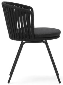 Čierna kovová záhradná stolička Saconca - Kave Home