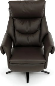Kožené polohovacie kreslo hnedé, elektrické TV-B3980 BR3