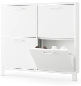 Kovový botník SHIRLEY, 960 x 900 x 170 mm, biely