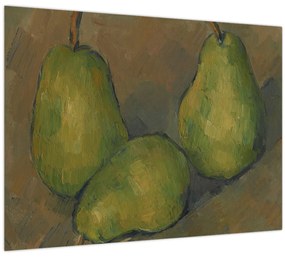 Sklenený obraz - Paul Cézanne, Three Pears, reprodukcia (70x50 cm)