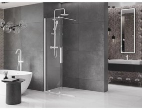 Mexen Velar, posuvné dvere do otvoru typ Walk-In 90 cm, 8mm číre sklo, biela, 871-090-000-03-20