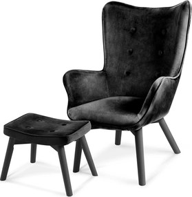 SOFOTEL Kreslo s opierkou na ruky a podnožkou Norse 2047 - čierne