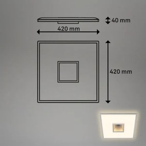 Briloner 3848014 - LED stropné svietidlo TORO LED/18W/230V 42x42 cm matný chróm