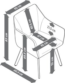 Jedálenské kreslo s rýchloschnúcou penou a textilným poťahom vhodným aj do exteriéru