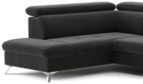 Rozkladacia rohová sedačka CATANIA U ľavá grafit s úložným priestorom