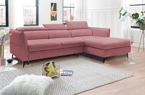 Rohová sedacia súprava Mango, staroružová látka, pravý roh