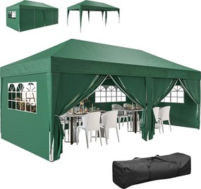 Outsunny pavilón približne 5,90 × 2,95 m – rýchlorozkladací s oknom a zipsovými dverami, odnímateľné bočné steny, UV ochrana | Aosom