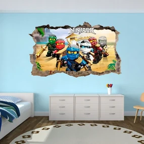 3D nálepka na stenu NINJA GO 74 x 120 cm