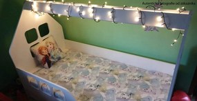 Detská domčeková posteľ KIDHOUSE so zásuvkou - biela - ľavá - 140x70 cm