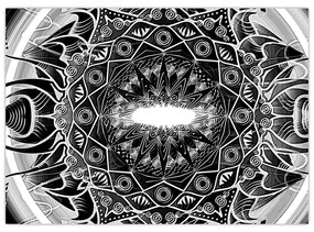Obraz čiernobielych ornamentov (70x50 cm)