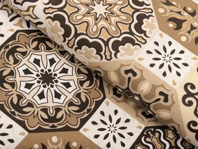 Biante Bavlnené posteľné obliečky Sandra SA-447 Hnedo-béžové marocké dlaždice Predĺžené 140x220 a 70x90 cm