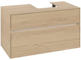 VILLEROY &amp; BOCH Collaro závesná skrinka pod umývadlo na dosku (umývadlo vpravo), 2 zásuvky, s LED osvetlením, 1000 x 500 x 548 mm, Nordic Oak, C096B0VJ