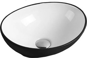 Mexen Elza, umývadlo na dosku 40x34 cm, čierna-biela, 21014075