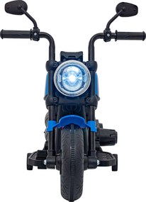 Ramiz Elektrická motorka Chopper FASTER na batérie pre deti modrá + FM rádio + audio panel + LED