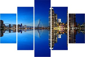 Obraz - nočný Rotterdam (150x105 cm)