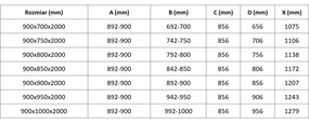 Mexen Lunar-B Duo výklopný sprchový kút 90 x 80 cm, číre sklo, brúsená oceľ, 832-090L-080P-97-00