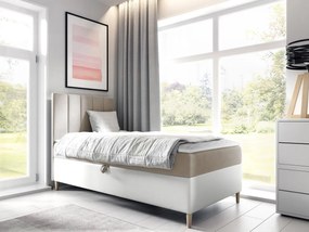Kontinentálna posteľ Junior Kamire 1, Strana: ľavá, Rozmer postele: 80x200, Dostupné poťahy: ekokoža Soft 017 (biela) + Fresh 01