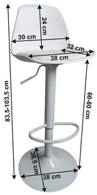 Tempo Kondela Barová stolička, biela, DOBBY