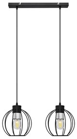 Luster na lanku STARLIGHT 2xE27/15W/230V čierna/strieborná