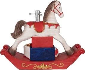 Christmas Tree Stand Rocking Horse 73x21x61 Cm White Ceramic Material - 61.0 cm