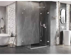 Mexen Lunar-F, 1-krídlový sprchový kút so skladacími dverami, pravý, 85 x 80 cm, 8mm číre sklo, biely profil, 836-085-080-20-00-P