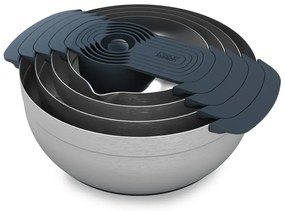 Misy v lesklo striebornej farbe v súprave 9 ks Nest 100 Collection – Joseph Joseph