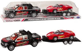 LEAN TOYS Súprava pick-upu s odťahovým návesom so športovým autom