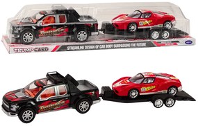 LEAN TOYS Súprava pick-upu s odťahovým návesom so športovým autom