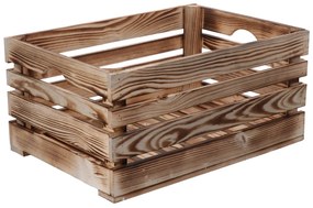 ČistéDrevo Opálená drevená debnička 46x32x22 cm