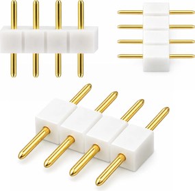 Vidlicový konektor pre RGB LED pásiky, 4-pinový rebríkový konektor, biely