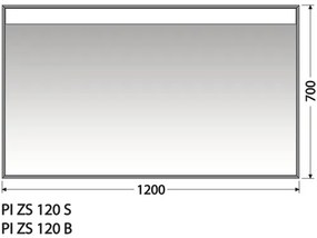 Zrkadlo do kúpeľne Intedoor Pineto strieborné 120x70 cm PI ZS 120 S