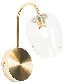 Klasická zlatá nástenná lampa so sklom - Elien
